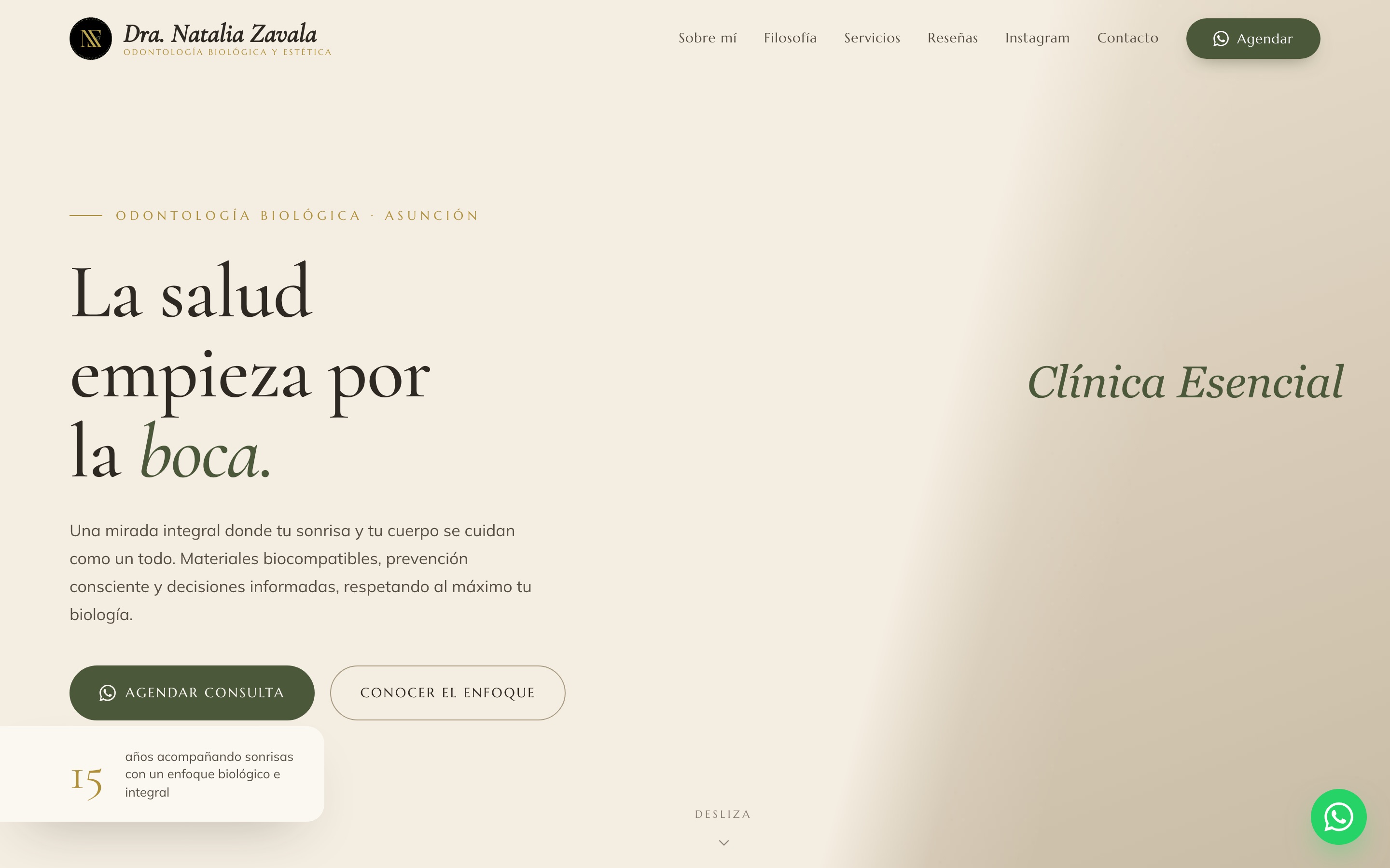 Sitio web Clínica Esencial