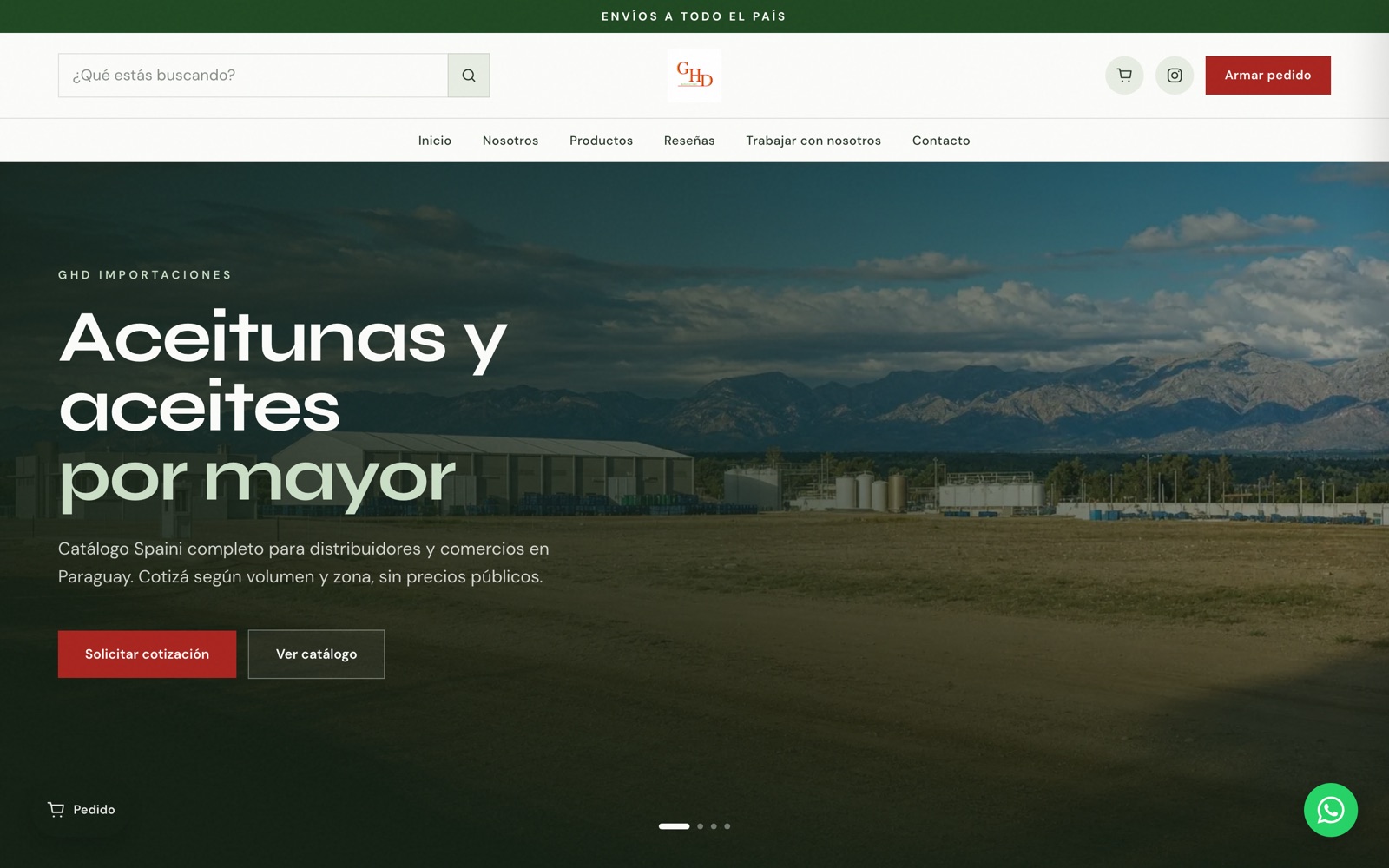 Sitio web GHD Importaciones
